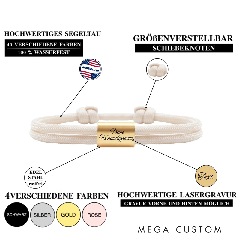 Personalized Men's bracelet Gift for couples Partner bracelet Valentine's Day Partner jewelry Friendship bracelet Sailing rope bracelet for Father's Day gift 