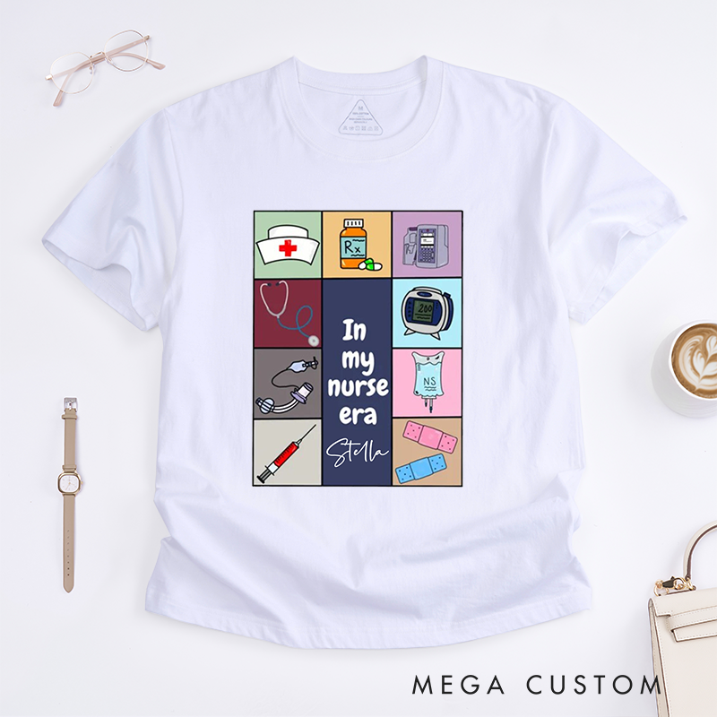 Personalized Cartoon In My Nurse Era T-Shirt Gift for Nurse