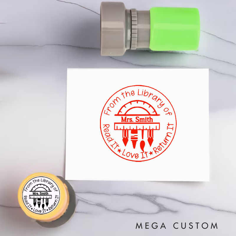 Personalized Teacher Stamps Read It Love It Return It Ruler Design Perfect Teacher Appreciation Gift