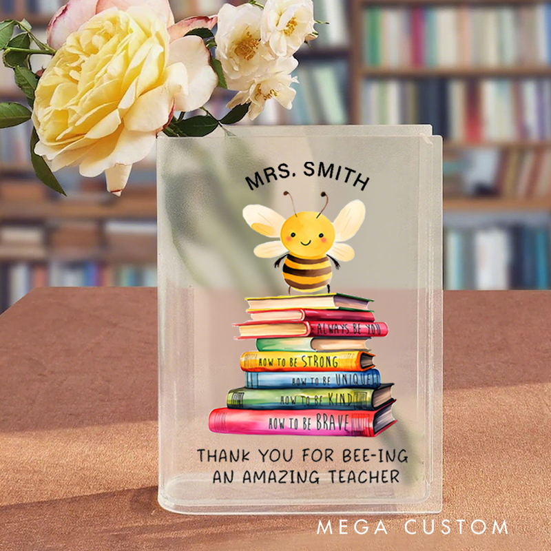 Personalized Book Vase for Teacher Thank You for Being an Amazing Teacher Design Desk Decor Teacher Appreciation Gift
