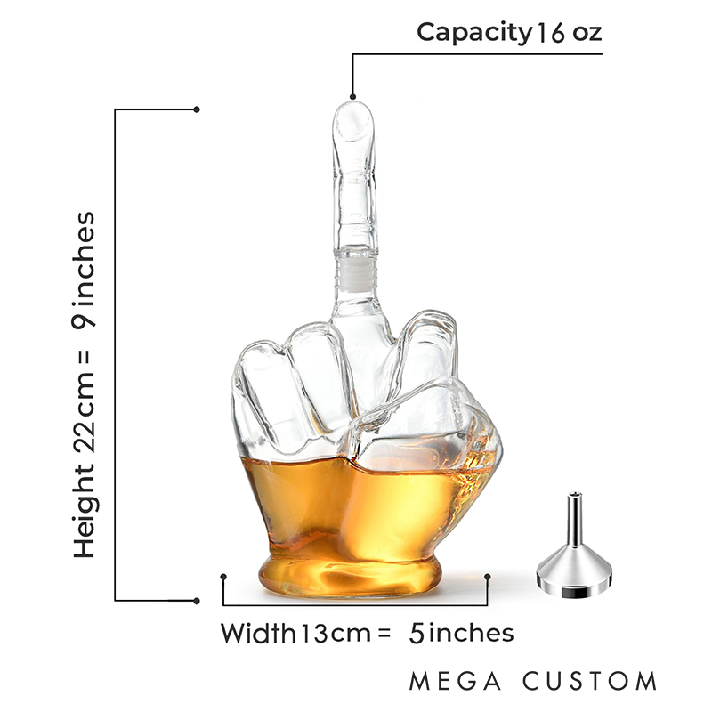 Personalized Middle Finger Whiskey Decanter Funny Fifts