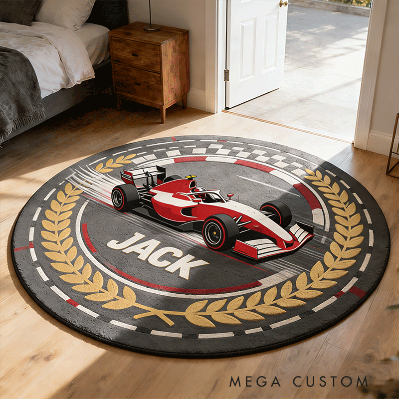 Personalized Racing Diatomite Mat Custom Name Rug Gift for Racers and Racing Lovers