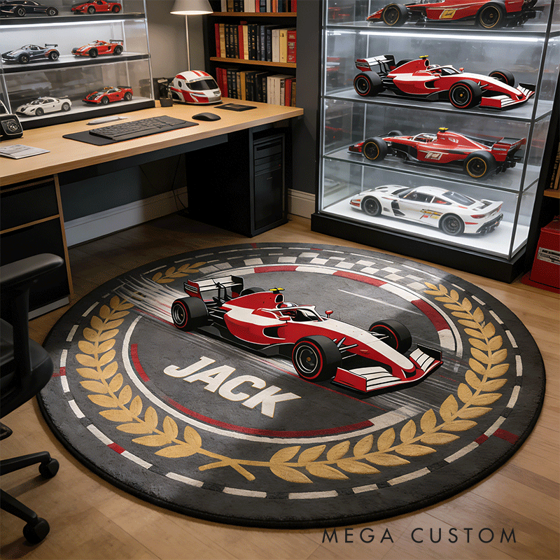 Personalized Racing Diatomite Mat Custom Name Rug Gift for Racers and Racing Lovers