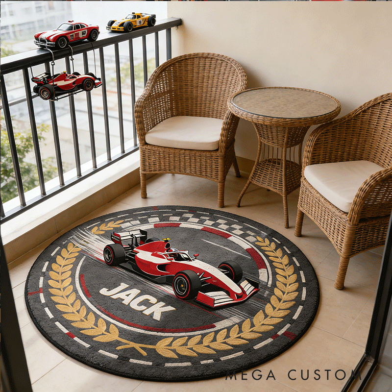 Personalized Racing Diatomite Mat Custom Name Rug Gift for Racers and Racing Lovers