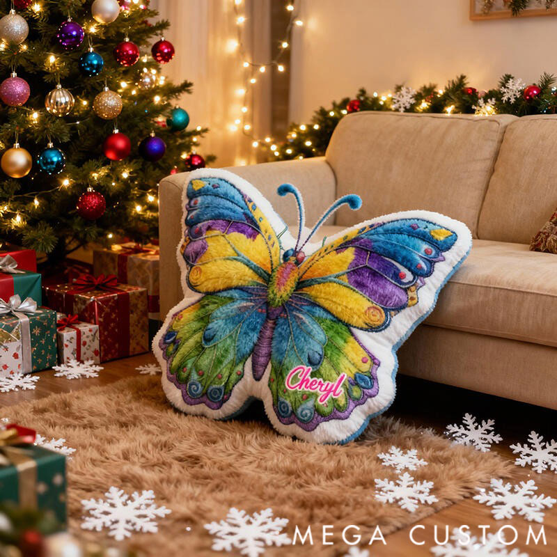 Personalized Graphic 3D Print Pillows Pillow, Custom Butterfly Pillow with Name for Family