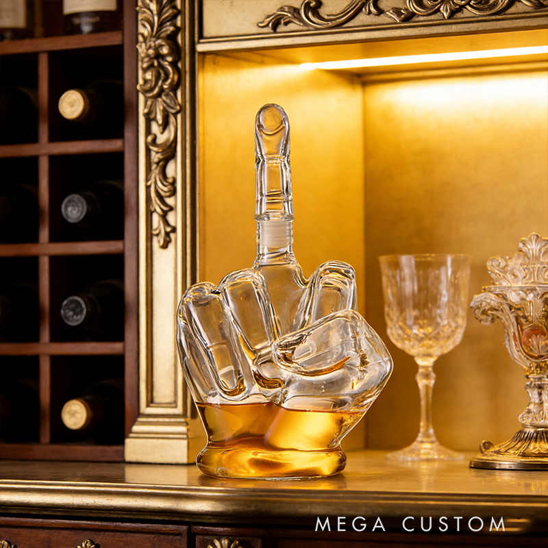 Personalized Middle Finger Whiskey Decanter Funny Fifts