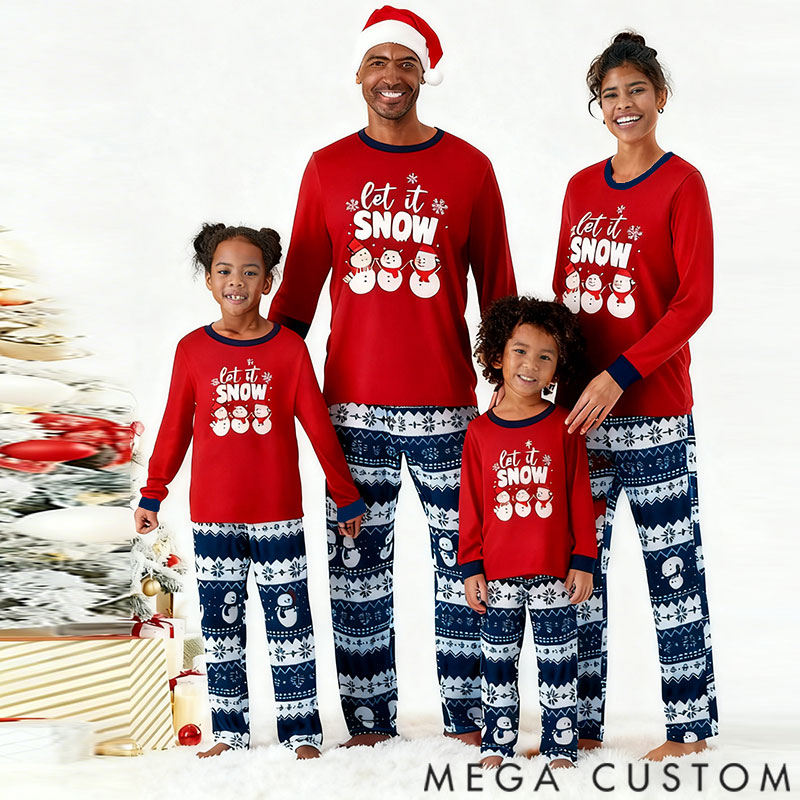 Personalized Christmas Family Pajamas Set Snowman Sets for Family