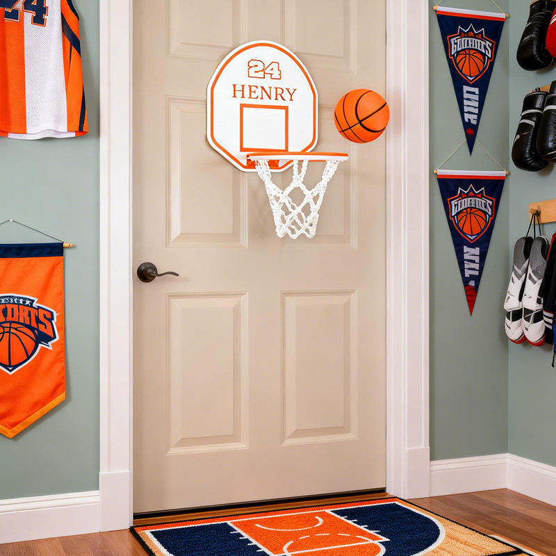 Personalized Mini Basketball with Swishing Net 3D Printable Mini Hoop with Custom Name and Number