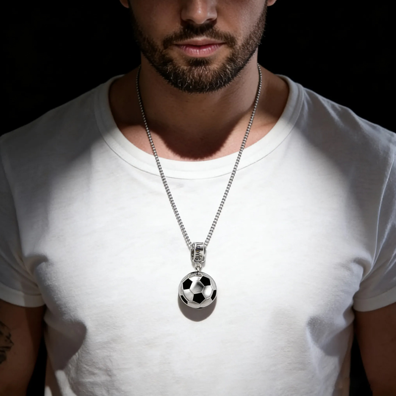 Personalized Soccer Ball Pendant Necklace with Custom Name for Sports Fans