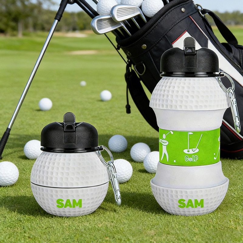 Personalized Foldable Clssic Golf Water Cup Silicone Golf Sports Water Bottle Custom Name Gift for Golf Lovers