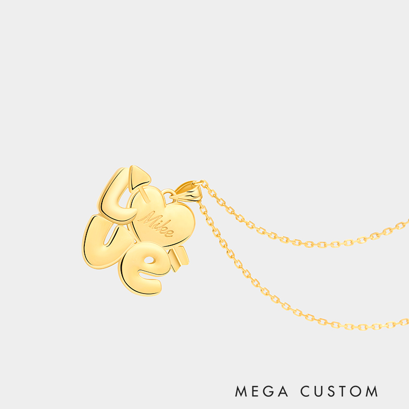 Personalized Custom Name Love Necklace Heart and Arrow Design 925 Sterling Silver or Gold Plated Personalized Engraved Pendant Romantic Gift for Her 925 Sterling Silver 