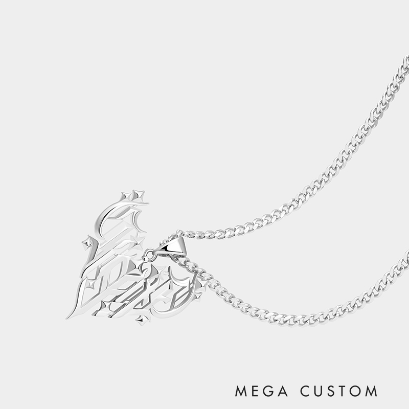 Gothic Style Personalized Name Pendant Necklace – Customizable Intricate Design for a Bold Statement