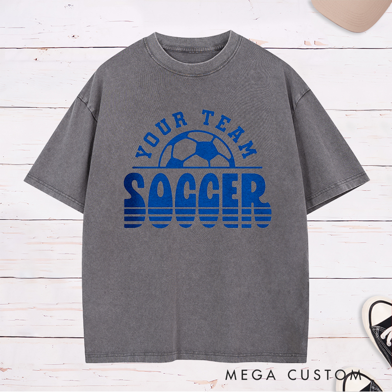 Personalized Team Soccer Washed T-Shirt with Custom Team Name