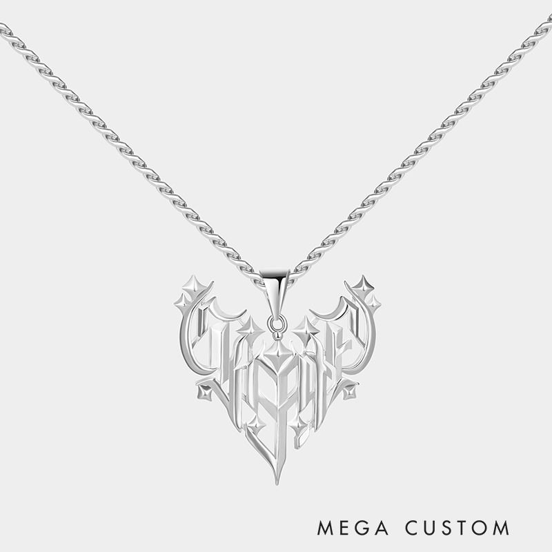 Gothic Style Personalized Name Pendant Necklace – Customizable Intricate Design for a Bold Statement