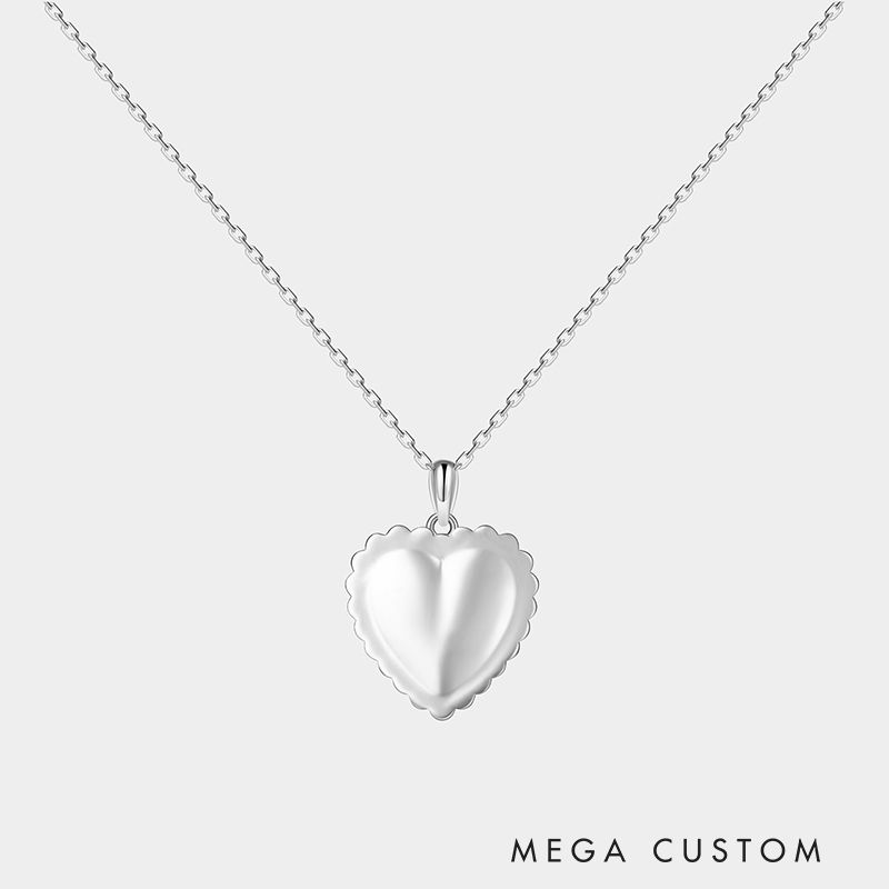 Personalized  Custom Engraved Pet Photo Locket Heart Necklace with Initials and Pet Image 925 Sterling Silver Gifts for Her