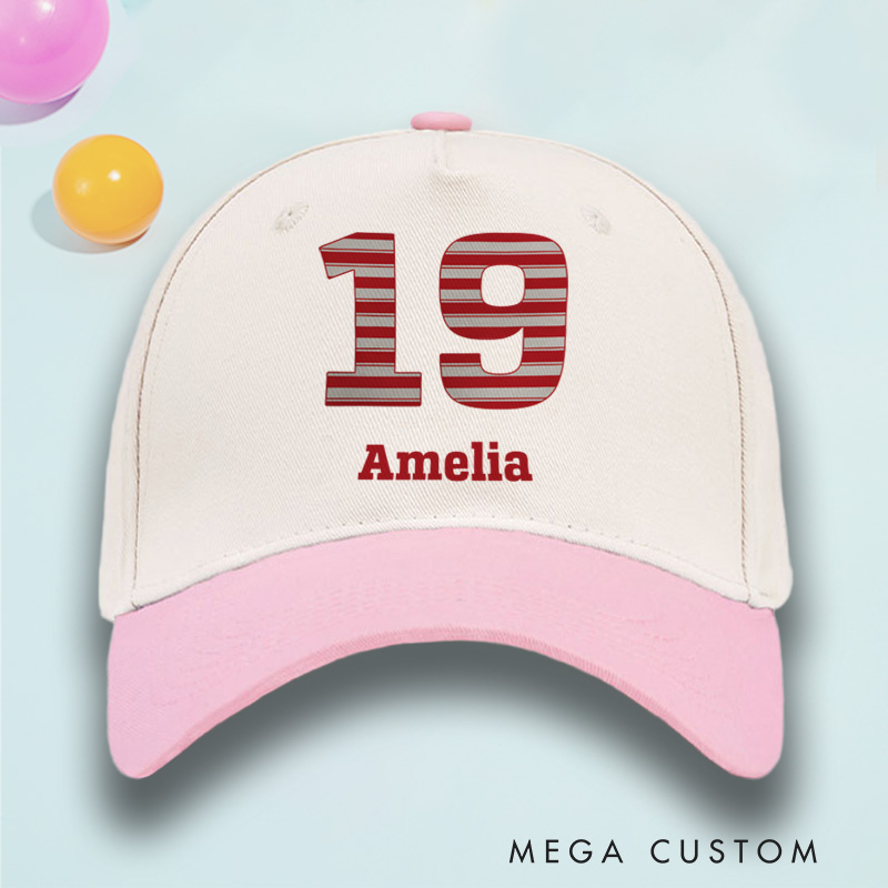 Personalized Baseball Cap with Custom Name and Number Design