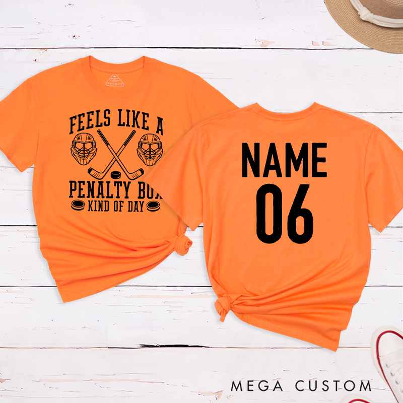 Personalized "Penalty Box Kind of Day" T-Shirt with Custom Name and Number