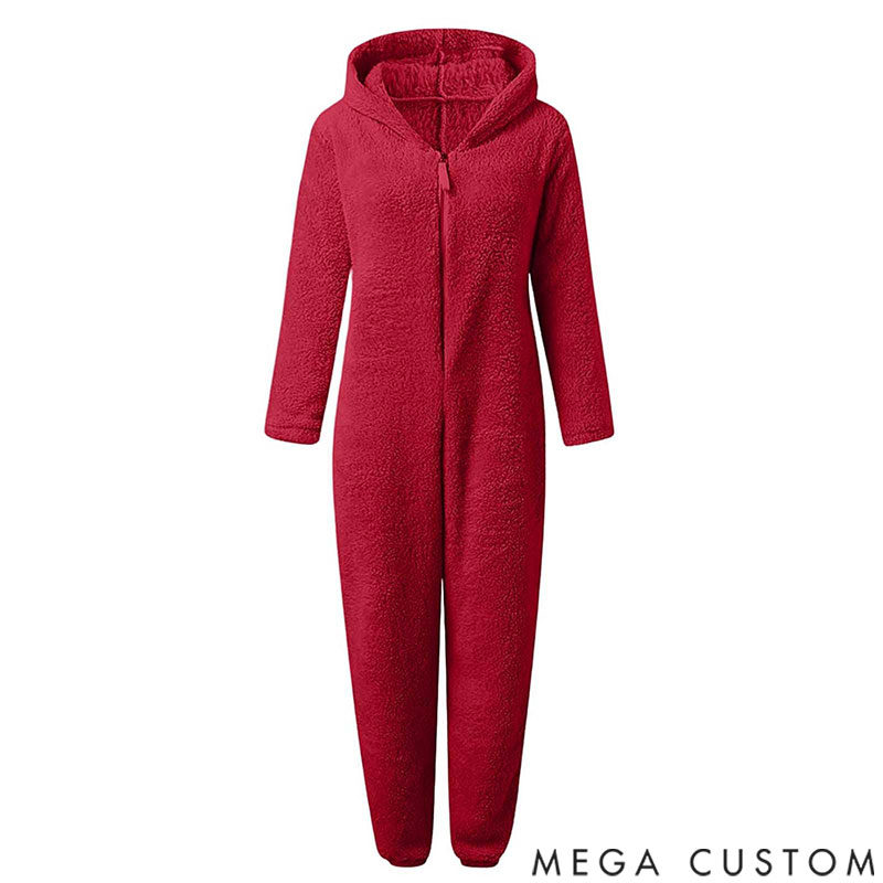 Personalized Fluffy Romper Family - Teddy Fleece Matching Christmas for Family, Onesie Pajamas Women, Men