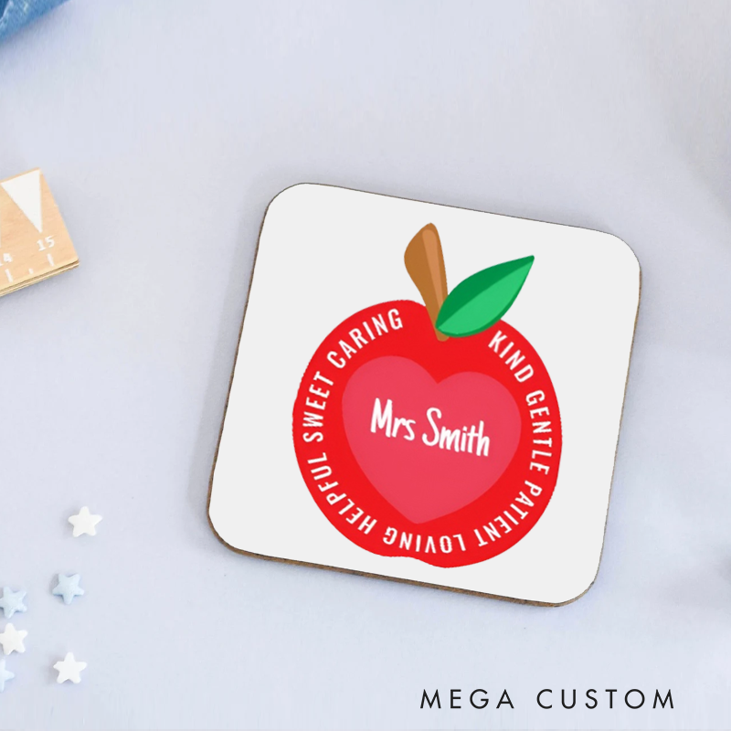Personalized Coasters for Teachers Kind Gentle Patience Loving Appreciation Gift for Teachers