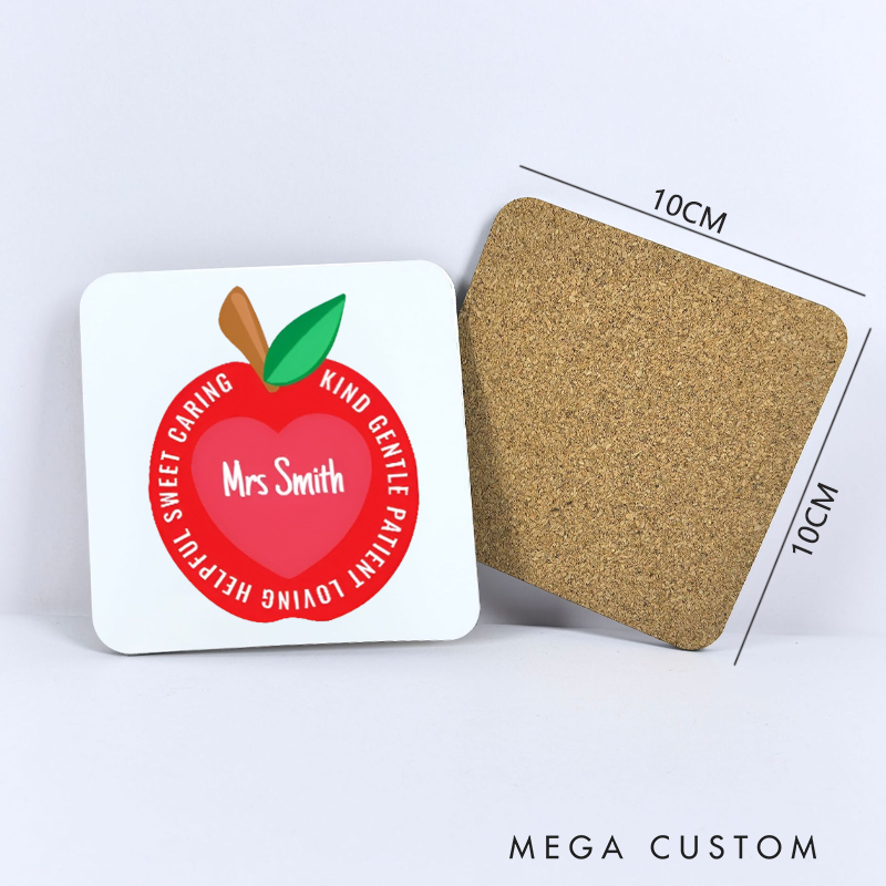 Personalized Coasters for Teachers Kind Gentle Patience Loving Appreciation Gift for Teachers