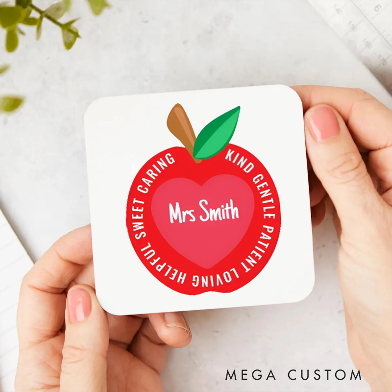 Personalized Coasters for Teachers Kind Gentle Patience Loving Appreciation Gift for Teachers