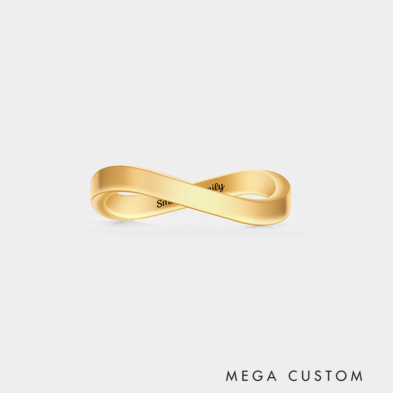 Personalized Sterling Silver Infinity Ring – Custom Name and Multi-Birthstone Symbol of Eternal Love