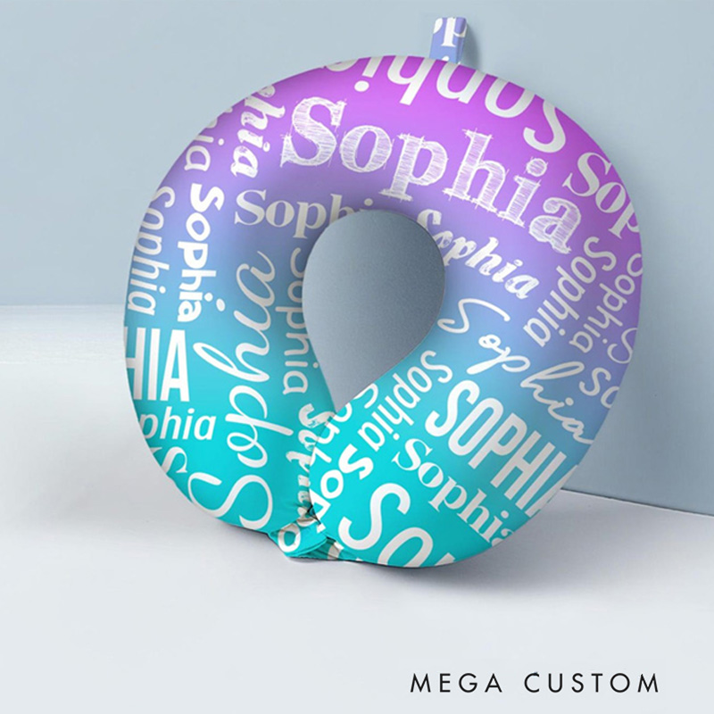 Personalized Neck Pillows Travel Accessories with Custom Name Perfect Gift for Travel Lovers