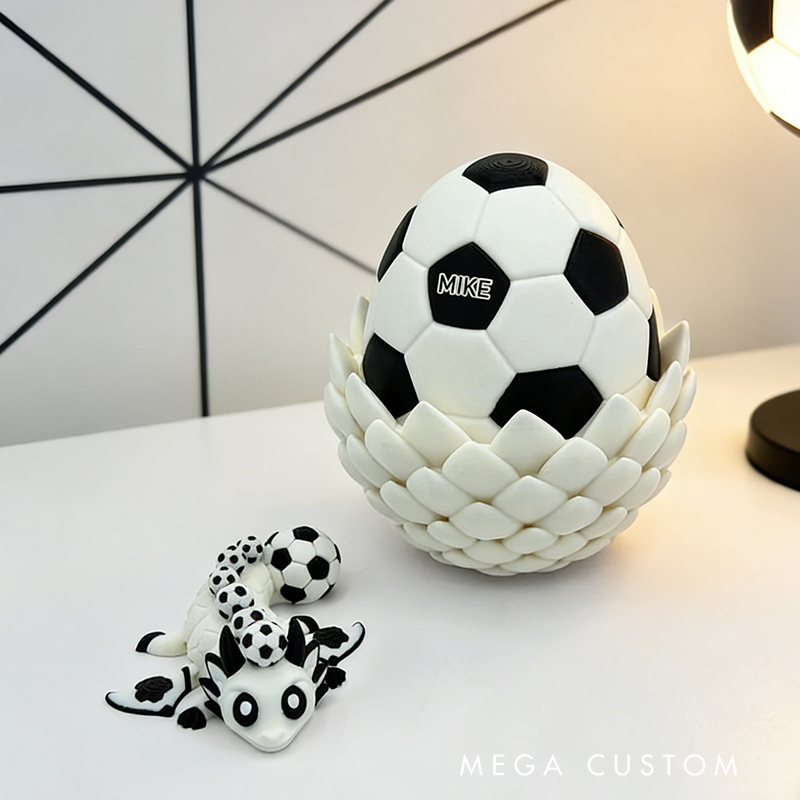 Personalized 3D Soccer Dragon and Egg Soccer the Perfect Gift for Soccer Loving Kids