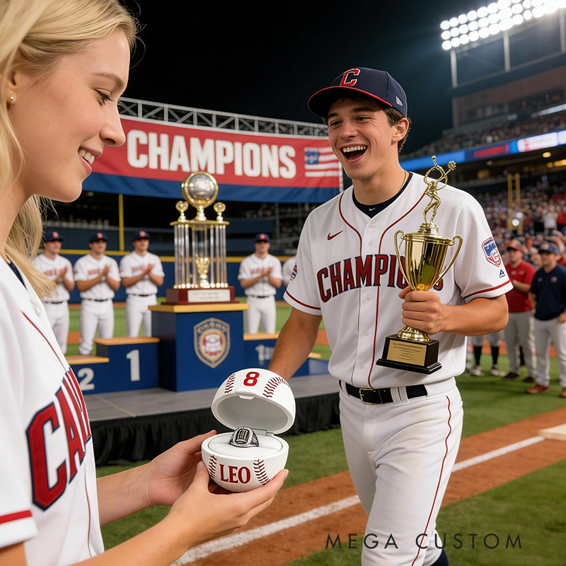 Personalized Baseball Ring Box 3D Printed Baseball Ring Box Championship Ring Box Gift for Boyfriend
