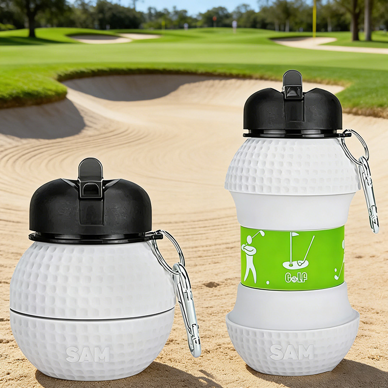 Personalized Foldable Clssic Golf Water Cup Silicone Golf Sports Water Bottle Custom Name Gift for Golf Lovers