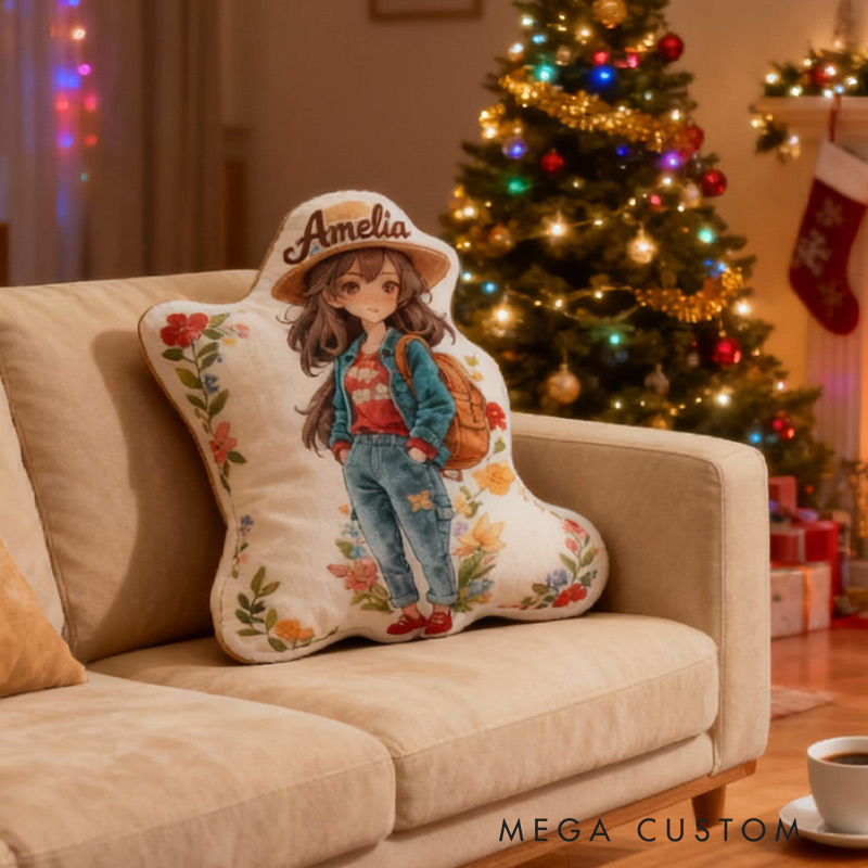 Personalized Funny Pillow Christmas Graphic 3D Print Girl's Trip Customized Name Gift for Travel Lovers