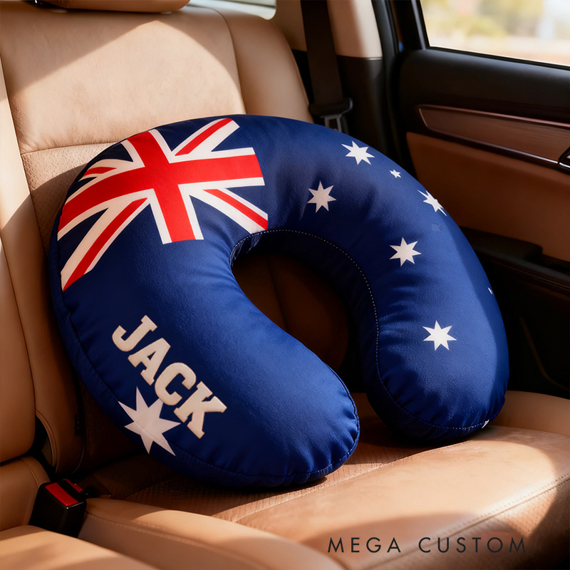 Personalized Neck Pillows Travel Accessories Travel Destination Country Flags Perfect Gift for Travel Lovers