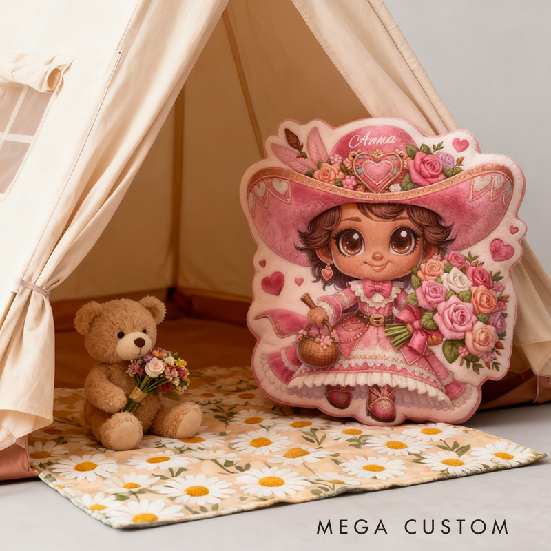 Personalized Garden Fairy Pillow with Custom Name Graphic 3D Print Roses Garden Fairy Pillow for Gardening Lovers