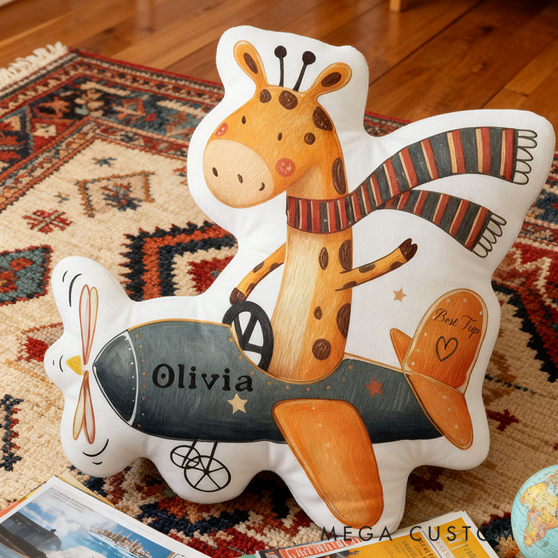 Personalized Giraffe Travel Pillow Graphic 3D Print Giraffe Best Trip Pillow Travel Souvenirs for Travel Lovers