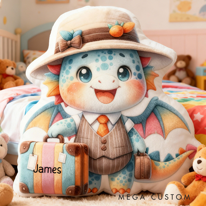 Personalized Dragon Travel Pillow Graphic 3D Print Cute Dragon Suitcase Pillow Travel Souvenirs for Travel Lovers