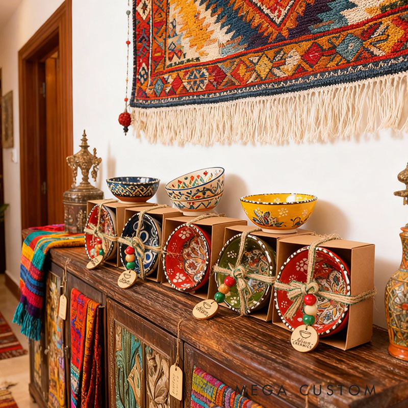 Personalized Ceramic Bowl Bohemian Style Bowl with Custom Name Engraving Gift for Pottery Ceramic Enthusiasts