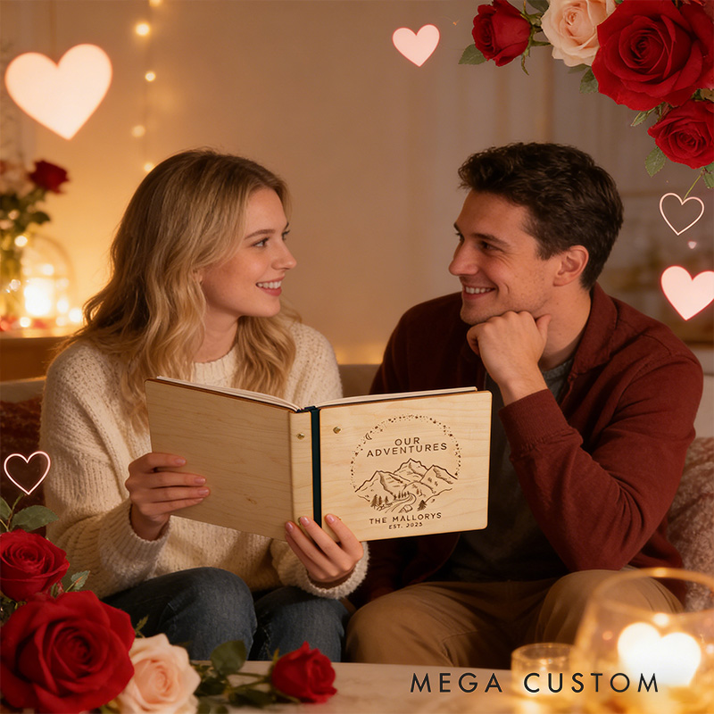 Personalized Travel Scrapbook Adventure Book Scrapbook Valentines Our Adventures Gift for Him or Her Couple's Travel Souvenir