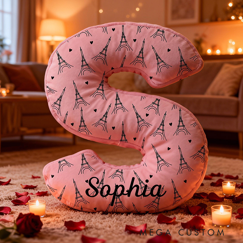 Personalized Paris Travel Pillow Graphic 3D Print Eiffel Tower Valentine's Day Paris Travel Souvenirs for Travel Lovers
