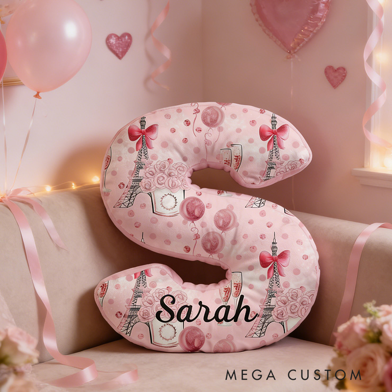 Personalized Paris Travel Pillow Graphic 3D Print Eiffel Tower Valentine's Day Vacation Date for Travel Lovers