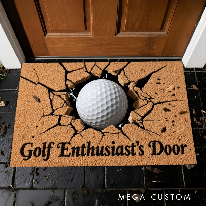 Personalized Golf Doormat  Flat 3D Printing Golf Hole with Customizable Text