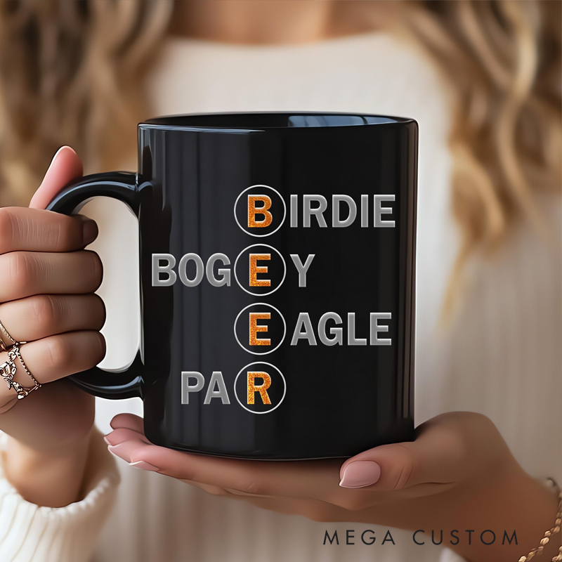 Personalized Golf and Beer Mug with Custom Name Perfect Gift for Golf Lovers