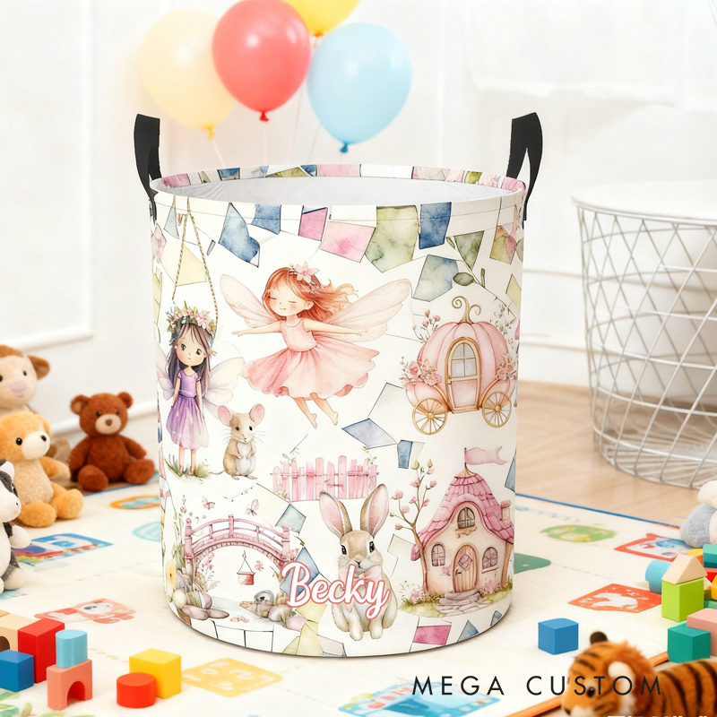 Personalized Garden Fairy Storage Basket Bunny Garden Fairy with Custom Name for Flower Gardening Lovers
