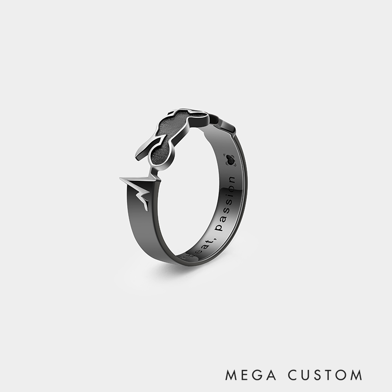 Personalized Custom Engraved Motorcycle Chain Ring 925 Sterling Silver Personalized Inside Text Biker Jewelry Gift for Him 925 Sterling Silver 