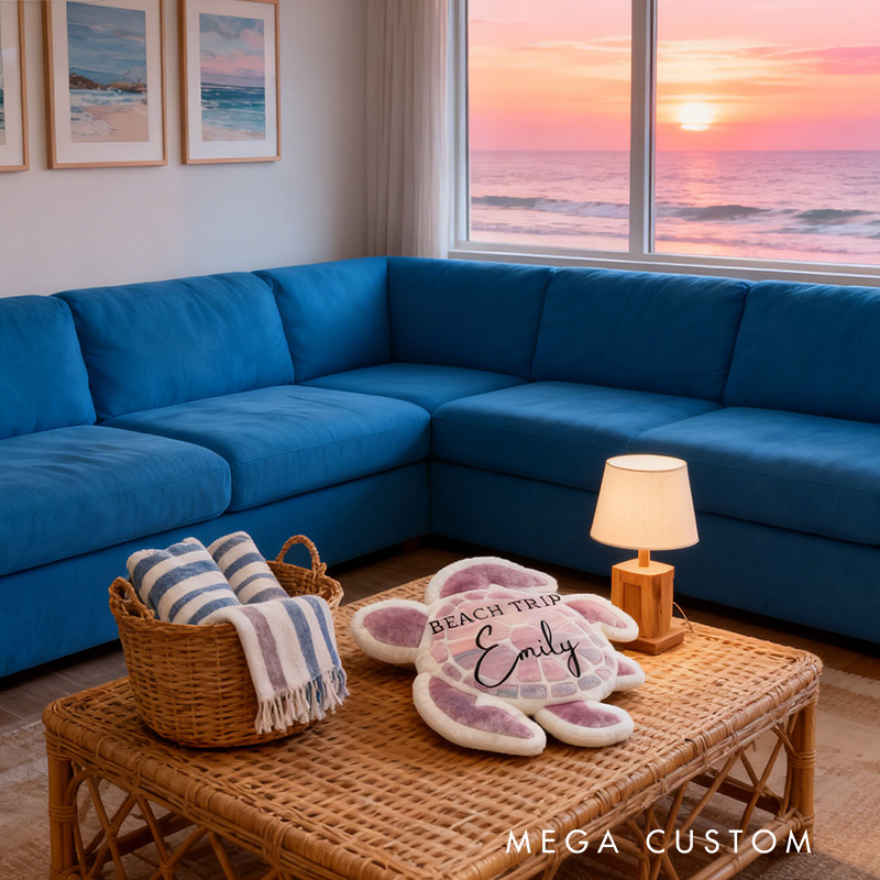 Personalized Sea Turtle Pillow Graphic 3D Print Beach Trip Pillow for Travel Lovers