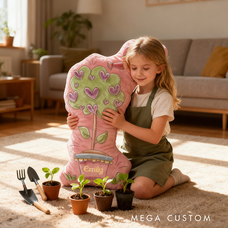 Personalized Gardening Pillow Graphic 3D Print Watering Can Flower and Custom Name Pillow for Gardening Lovers