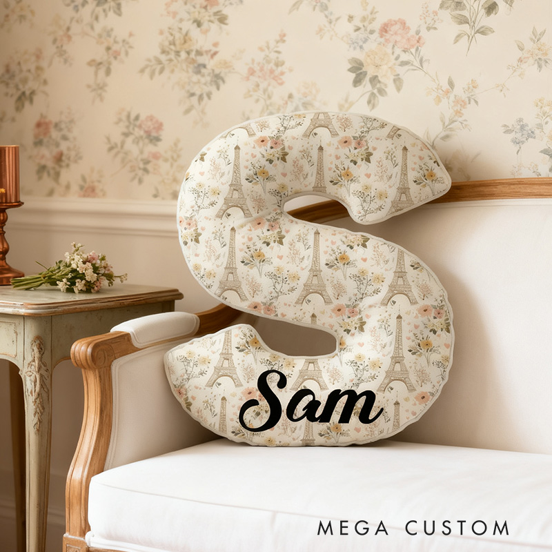 Personalized Flower Tower Pillow Graphic 3D Print Paris Travel Gift for Travel Lovers