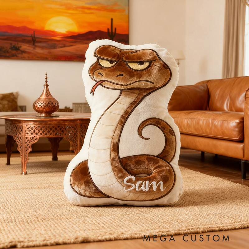 Personalized Desert Travel Pillow Graphic 3D Print Snake and Custom Name Gift for Travel Lovers Travel Souvenirs