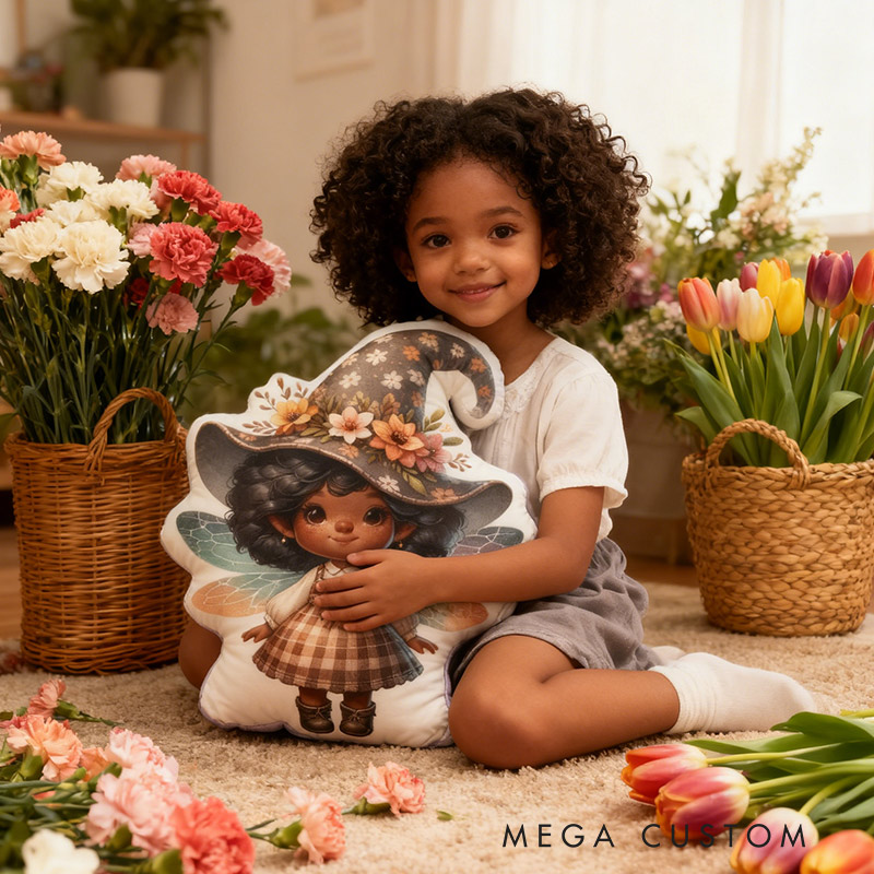 Personalized Garden Fairies Pillow Graphic 3D Print Flower Garden Fairy Custom Name Pillow for Gardening Lovers