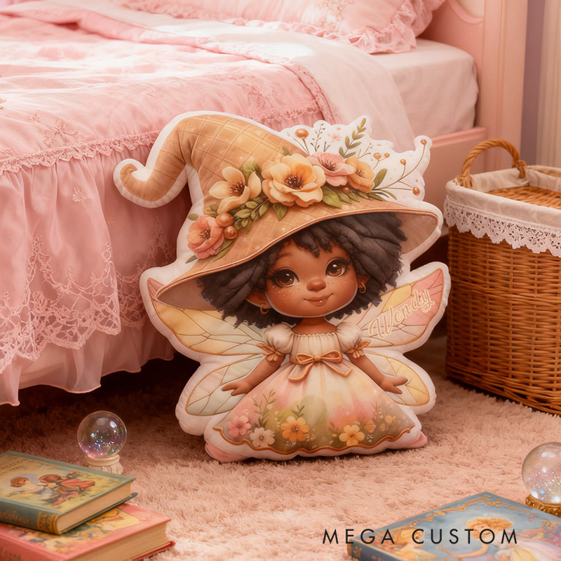 Personalized Garden Fairies Pillow Graphic 3D Print Floral Dress Garden Fairy Custom Name Pillow for Gardening Lovers