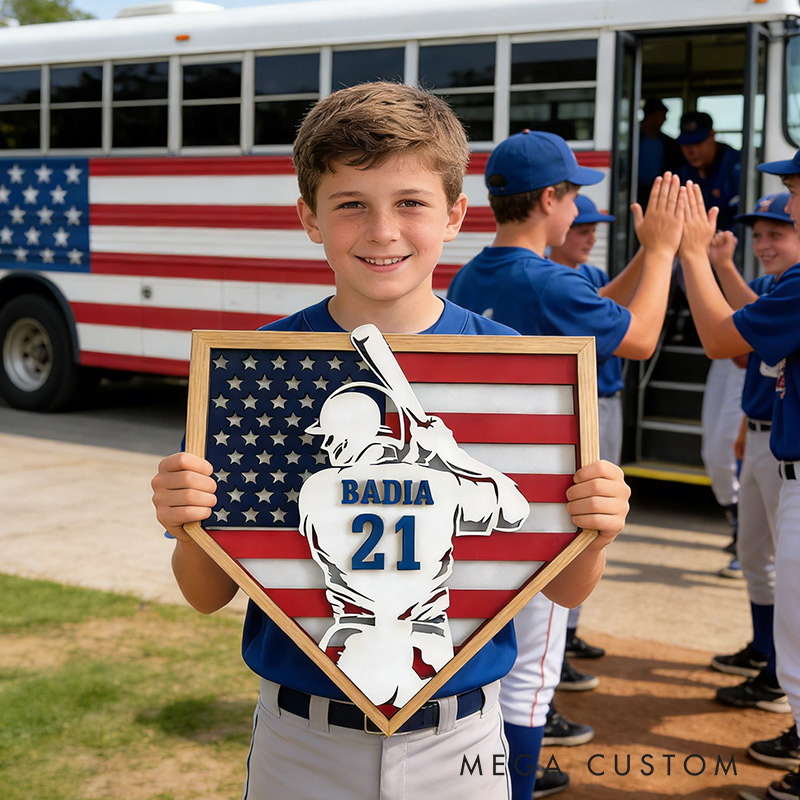 Personalized Baseball Name Sign 3D Baseball Plaque Gift for Baseball Lovers